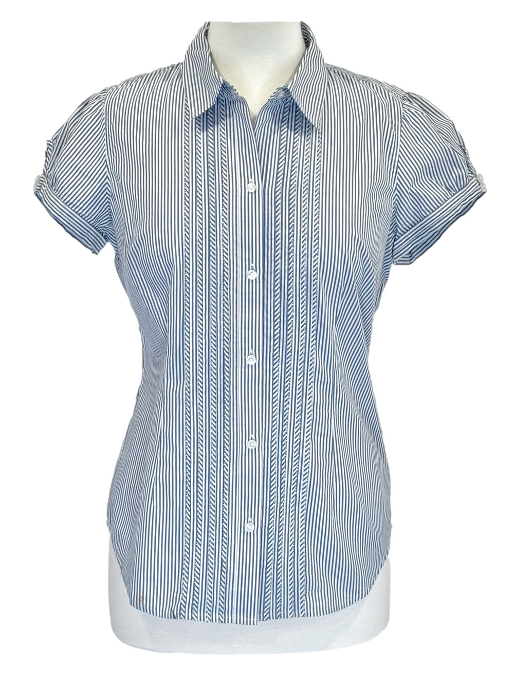 American Eagle blue striped shirt